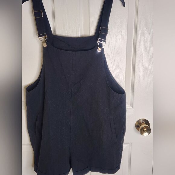 Unbranded L Black Cotton Blend Pockets Women's Overall - Picture 4 of 11